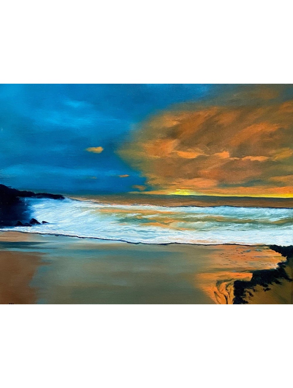 Ocean Waves Beach Shores Oil Painting