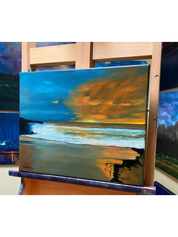 Ocean Waves Beach Shores Oil Painting