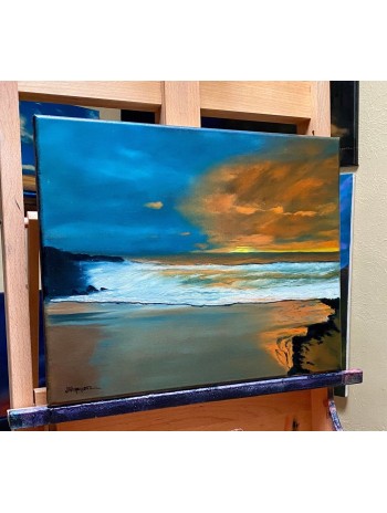 Ocean Waves Beach Shores Oil Painting