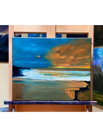 Ocean Waves Beach Shores Oil Painting