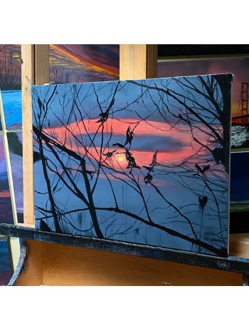 Celestial Sunset Skies Painting