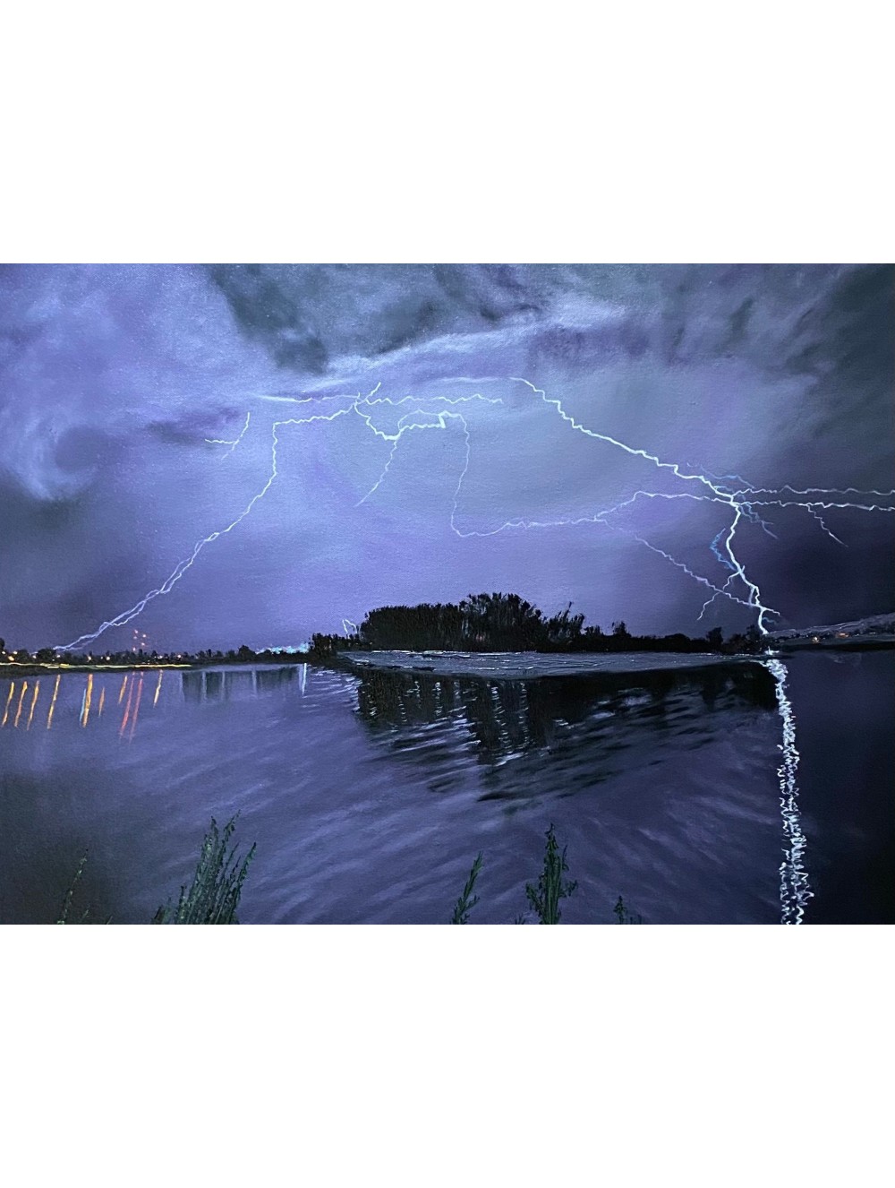 Lightning  Ocean Art  Painting