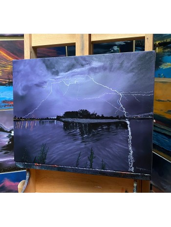 Lightning  Ocean Art  Painting