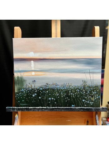 Blue Daisy Sea Oil Painting