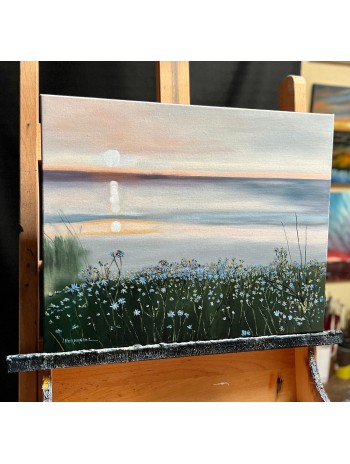 Blue Daisy Sea Oil Painting