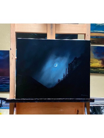 Blue Night Oil Painting