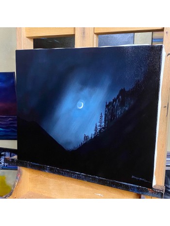 Blue Night Oil Painting