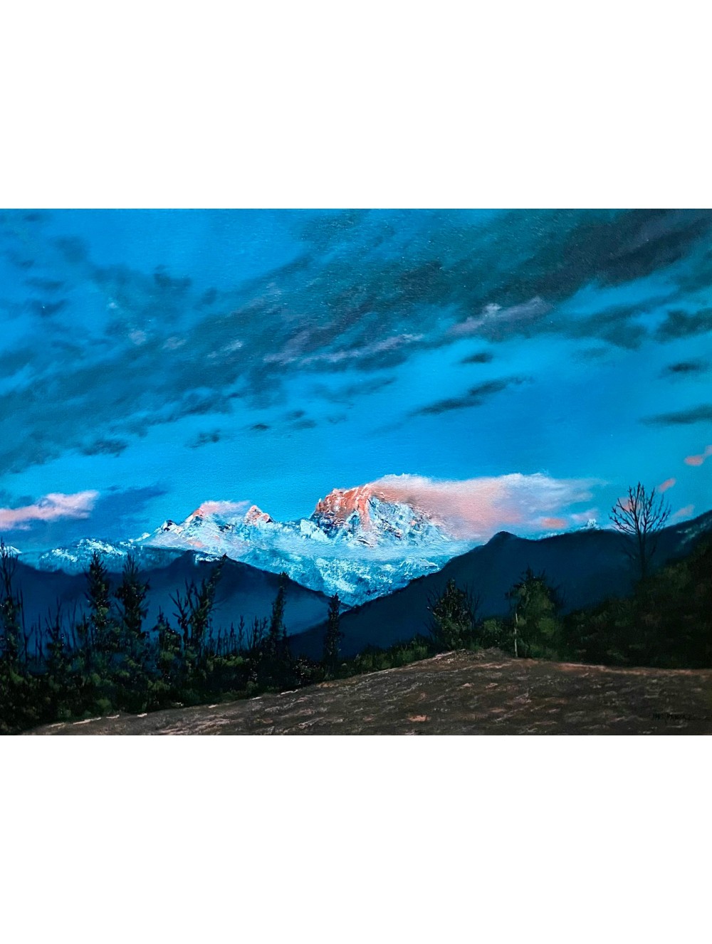 Windblown Peaks Oil Painting