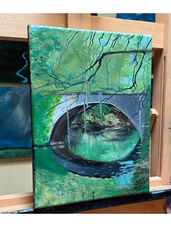 Audubon Park Bridge Oil Painting