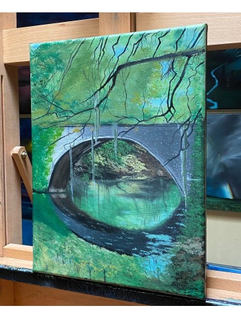 Audubon Park Bridge Oil Painting