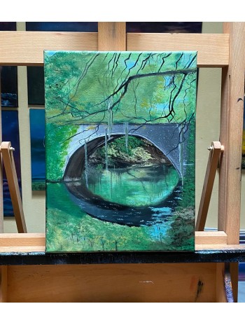 Audubon Park Bridge Oil Painting