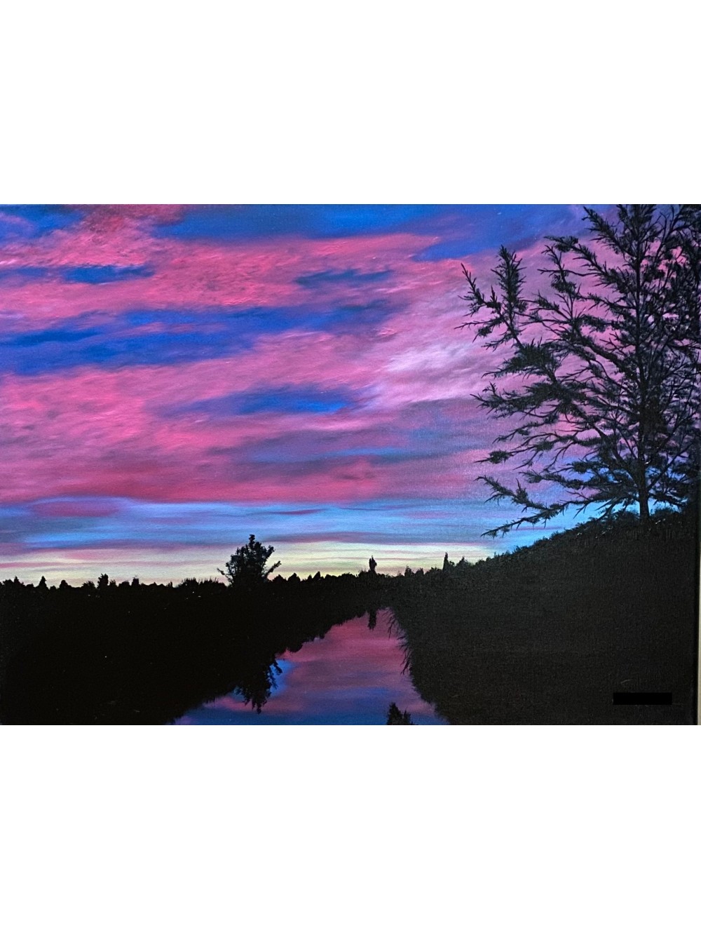 Blushing Skies Stained Waters Oil Painting